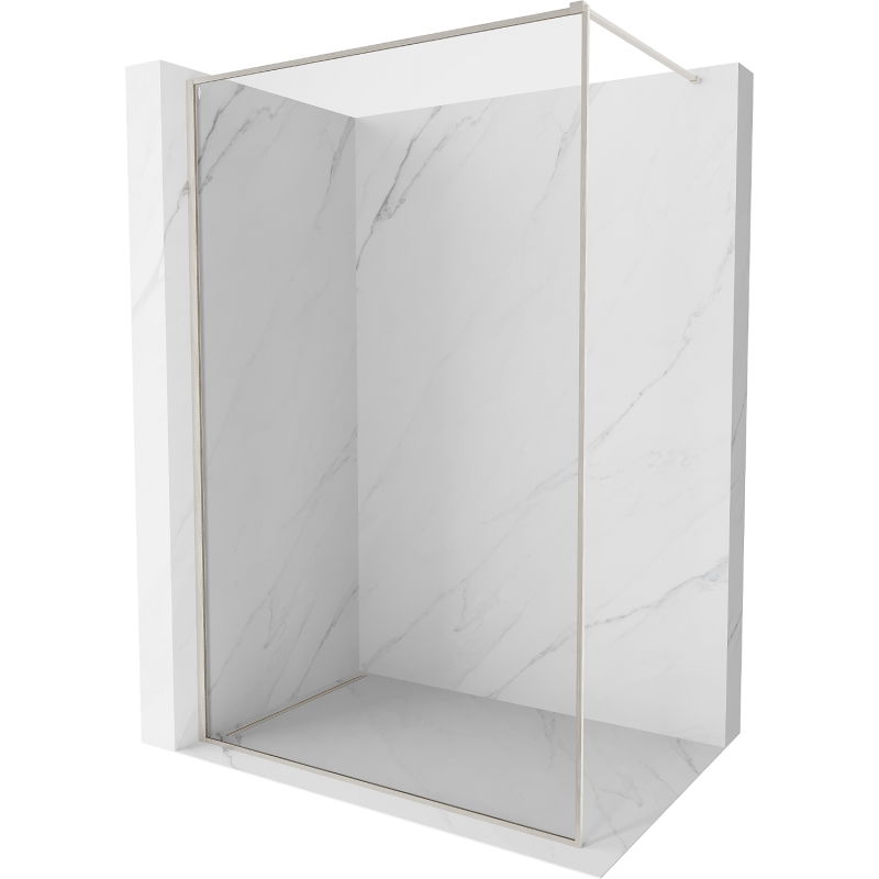 Mexen Kioto-XF Dušo Sienelė Walk-in su Rėmu 140 x 202 cm, Skaidrus 10 mm, Šlifuotas Nikelis - 800-140-104-97-00-X