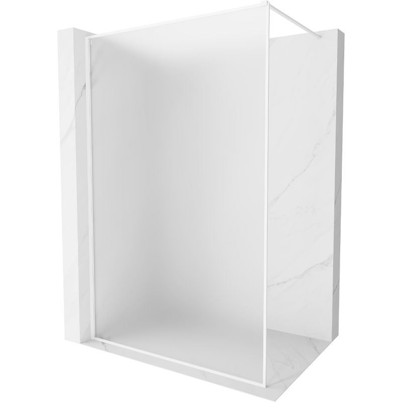Mexen Kioto-XF dušo sienelė Walk-in su rėmu 60 x 202 cm, matinė 10 mm, balta - 800-060-104-20-30-X