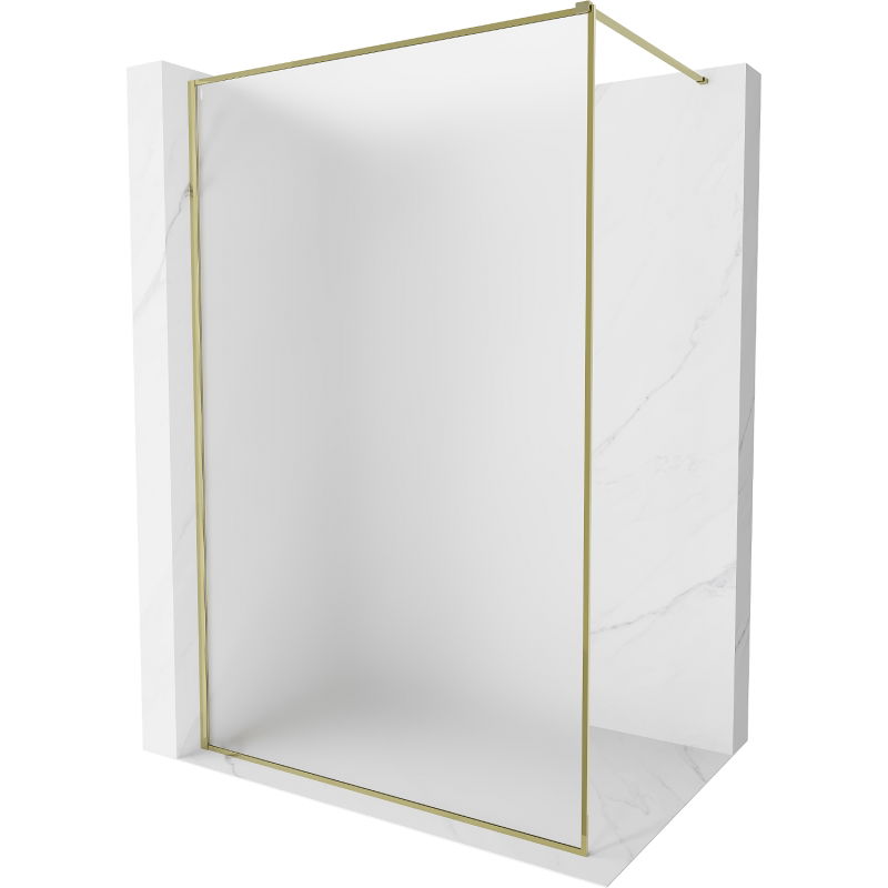 Mexen Kioto-XF dušo sienelė Walk-in su rėmu 100 x 202 cm, matinis 10 mm, auksinė - 800-100-104-50-30-X