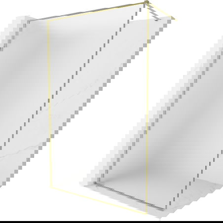 Mexen Kioto-XF dušo sienelė Walk-in su rėmu 100 x 202 cm, matinis 10 mm, auksinė - 800-100-104-50-30-X