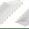 Mexen Kioto-XF dušo sienelė Walk-in su rėmu 100 x 202 cm, matinė 10 mm, auksinė šepečiuota - 800-100-104-55-30-X