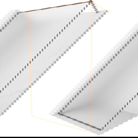 Mexen Kioto-XF dušo sienelė Walk-in su rėmu 50 x 202 cm, šerkšnas 10 mm, rožinis auksas - 800-050-104-60-30-X