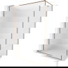 Mexen Kioto-XF dušo sienelė Walk-in su rėmu 140 x 202 cm, matinė 10 mm, rožinis auksas - 800-140-104-60-30-X