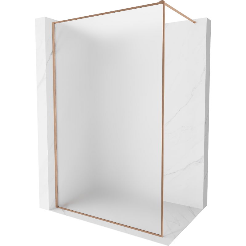 Mexen Kioto-XF Walk-in dušo pertvara su rėmu 60 x 202 cm, matinė 10 mm, šlifuota varis - 800-060-104-65-30-X