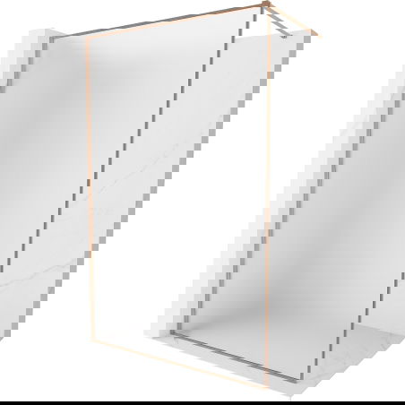 Mexen Kioto-XF dušo sienelė Walk-in su rėmu 140 x 202 cm, matinis 10 mm, šlifuotas varis - 800-140-104-65-30-X