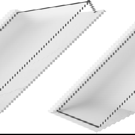 Mexen Kioto-XF dušo kabina Walk-in su rėmeliu 100 x 202 cm, matinė 10 mm, pilkai šlifuota - 800-100-104-66-30-X