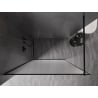 Mexen Kioto-XF dušo sienelė Walk-in su rėmu 130 x 202 cm, šerkšnas 10 mm, juoda - 800-130-104-70-30-X