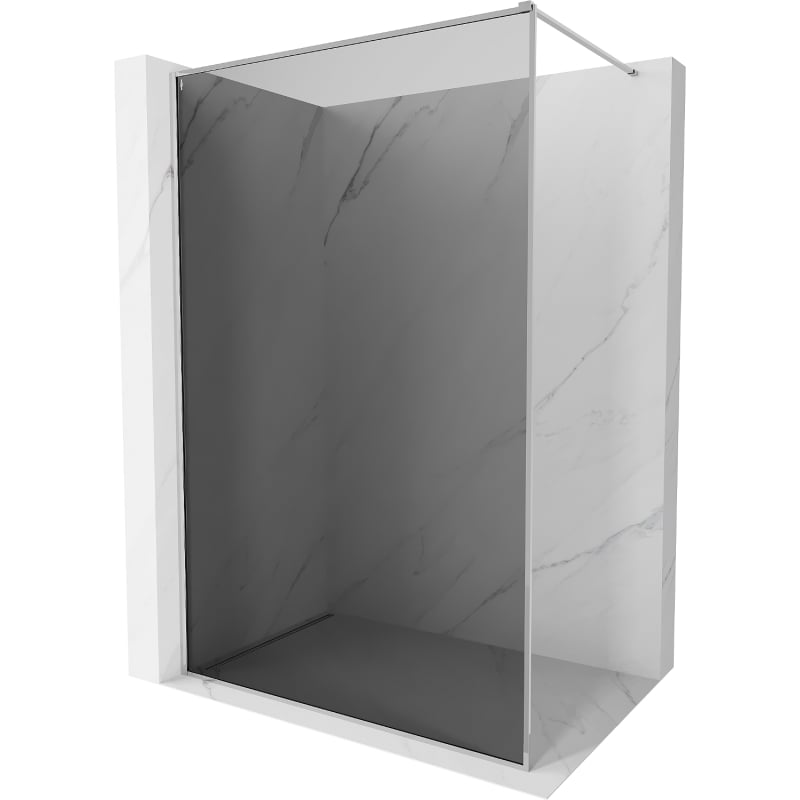 Mexen Kioto-XF dušo sienelė Walk-in su rėmu 100 x 202 cm, grafitas 10 mm, chromas - 800-100-104-01-40-X