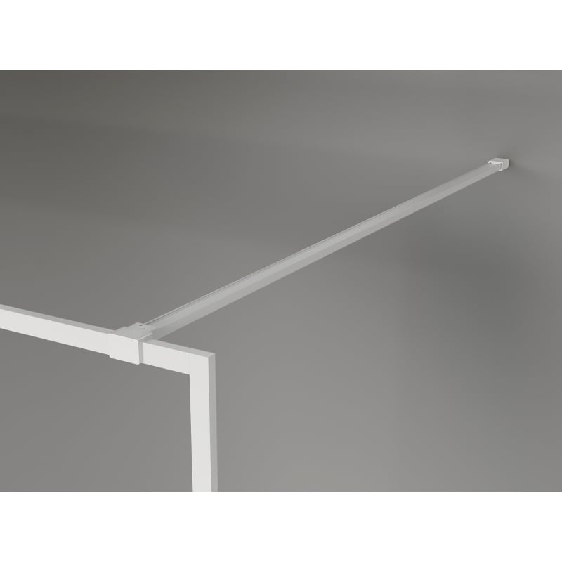 Mexen Kioto-XF dušo pertvara Walk-in su rėmeliu 150 x 202 cm, grafitas 10 mm, balta - 800-150-104-20-40-X