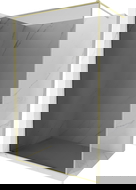 Mexen Kioto-XF dušo siena Walk-in su rėmu 140 x 202 cm, grafitas 10 mm, auksinė šlifuota - 800-140-104-55-40-X