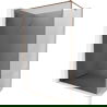 Mexen Kioto-XF dušo sienelė Walk-in su rėmu 60 x 202 cm, grafitas 10 mm, rožinis auksas - 800-060-104-60-40-X