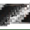 Mexen Kioto-XF dušo sieninė sienelė Walk-in su rėmeliu 100 x 202 cm, grafitas 10 mm, rožinis auksas - 800-100-104-60-40-X