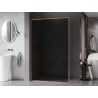 Mexen Kioto-XF dušo kabinos siena Walk-in su rėmu 160 x 202 cm, grafitas 10 mm, šlifuotas varis - 800-160-104-65-40-X