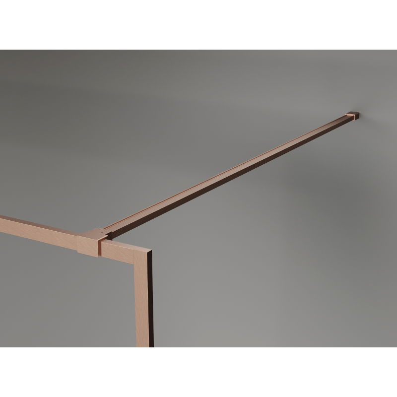 Mexen Kioto-XF dušo sienelė Walk-in su rėmu 160 x 202 cm, grafitas 10 mm, šlifuotas varis - 800-160-104-65-40-X