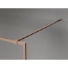 Mexen Kioto-XF dušo kabinos siena Walk-in su rėmu 160 x 202 cm, grafitas 10 mm, šlifuotas varis - 800-160-104-65-40-X