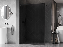 Mexen Kioto-XF dušo sienelė "Walk-in" su rėmu 120 x 202 cm, grafitas 10 mm, juoda - 800-120-104-70-40-X