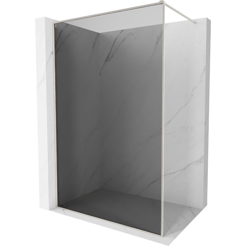 Mexen Kioto-XF dušo sienelė „Walk-in“ su rėmu 80 x 202 cm, grafitas 10 mm, šlifuotas nikelis - 800-080-104-97-40-X