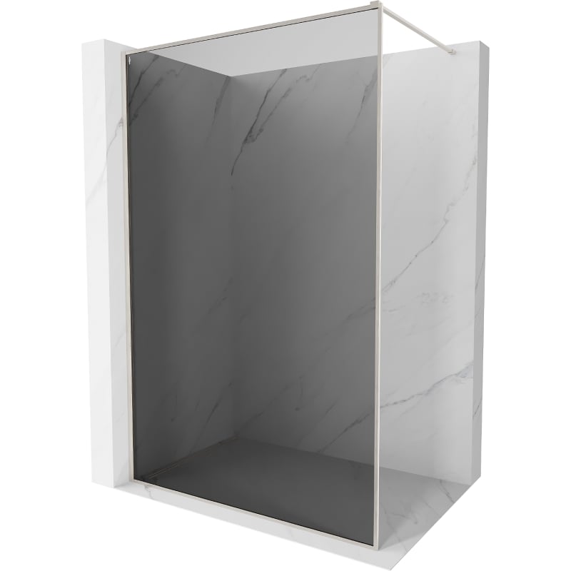 Mexen Kioto-XF dušo siena su rėmeliu Walk-in 110 x 202 cm, grafitas 10 mm, šlifuotas nikelis - 800-110-104-97-40-X