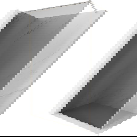 Mexen Kioto-XF Walk-in dušo sienelė su rėmu 140 x 202 cm, grafitas 10 mm, šlifuotas nikelis - 800-140-104-97-40-X