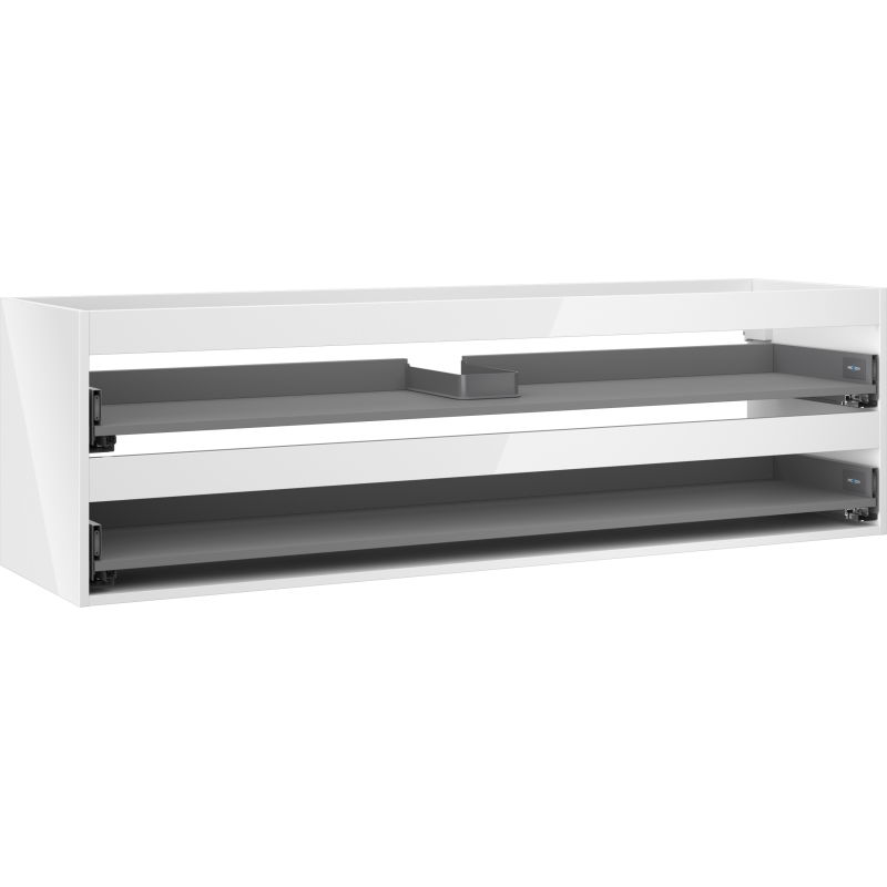 Mexen Box-A korpus spintelės po praustuvu 160 cm, 2 stalčiai, blizgi balta - 91AX0-1600-470-2-00