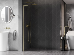 Mexen Kioto-X L dušo sienelė Walk-in 60 x 200 cm, permatoma 10 mm, aukso - 800-060-107-50-00-X