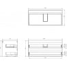 Mexen Box-A vonios spintelės korpusas 100 cm, 2 stalčiai, matinė grafito spalva - 91AX0-1000-470-2-66