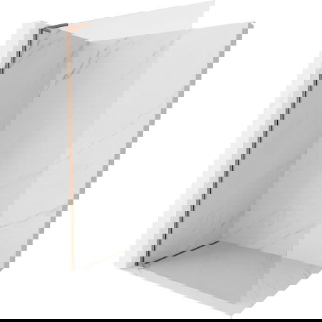 Mexen Kioto-X L dušo siena Walk-in 90 x 200 cm, permatomas 10 mm, rožinis auksas - 800-090-107-60-00-X