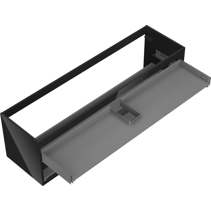 Mexen Box-A korpus praustuvo spintelė 160 cm, 2 stalčiai, juodas blizgus - 91AX0-1600-470-2-70