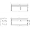 Mexen Box-A spintelės po praustuvu korpusas 120 cm, 2 stalčiai, juodas matinis - 91AX0-1200-470-2-71