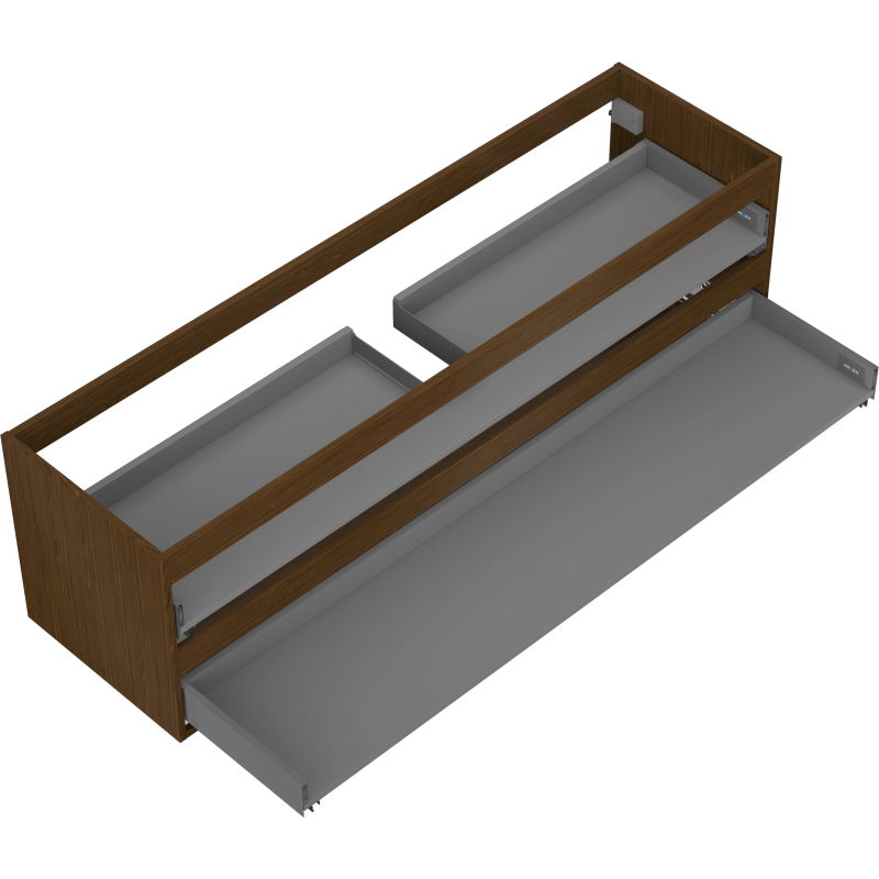 Mexen Box-A korpus praustuvo spintelei 160 cm, 2 stalčiai, riešutas - 91AX0-1600-470-2-86