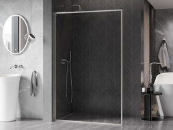 Mexen Kioto-XF L dušo sienelė Walk-in su rėmu 80 x 202 cm, skaidri 10 mm, šlifuotas nikelis - 800-080-174-97-00-XF