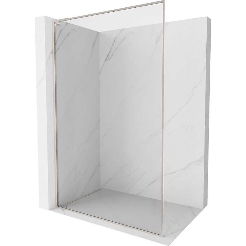 Mexen Kioto-XF L dušo siena Walk-in su rėmu 120 x 202 cm, skaidri 10 mm, šlifuotas nikelis - 800-120-174-97-00-XF