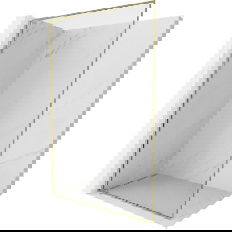 Mexen Kioto-F L Walk-in dušo pertvara su rėmeliu 80 x 202 cm, skaidri 8 mm, auksinė - 800-080-174-50-00