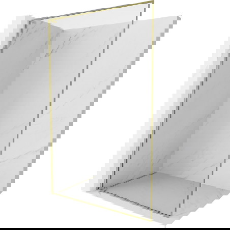 Mexen Kioto-F L dušo sienelė Walk-in su rėmu 120 x 202 cm, skaidri 8 mm, auksinė - 800-120-174-50-00