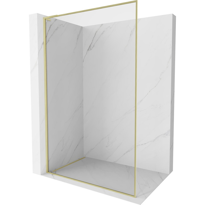 Mexen Kioto-F L dušo kabinos Walk-in su rėmeliu 105 x 202 cm, skaidri 8 mm, auksinė matuota - 800-105-174-55-00