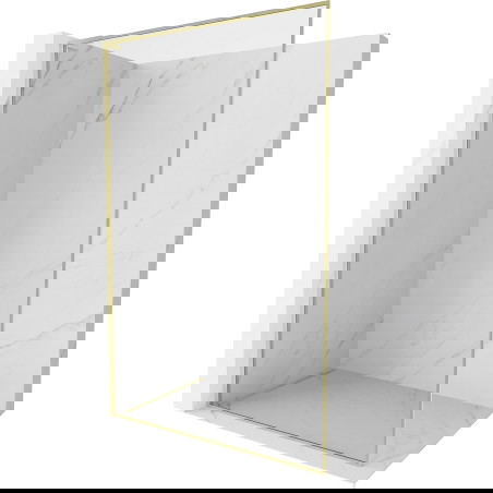 Mexen Kioto-F L Dušo sienelė Walk-in su rėmeliu 110 x 202 cm, skaidri 8 mm, auksinė šlifuota - 800-110-174-55-00