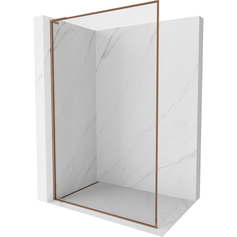 Mexen Kioto-F L dušo sienelė Walk-in su rėmu 80 x 202 cm, skaidri 8 mm, rožinis auksas - 800-080-174-60-00