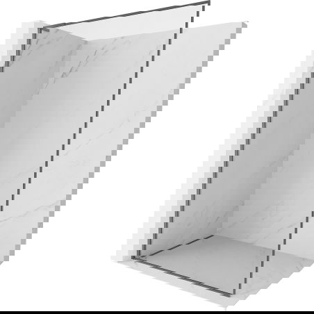 Mexen Kioto-F L Dušo užtvara Walk-in su rėmu 120 x 202 cm, 8 mm skaidri, metalinės pilkos spalvos - 800-120-174-95-00