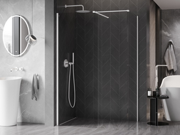 Mexen Kioto-X dušo sienelė Walk-in 140 x 80 cm, permatoma 10 mm, balta - 800-140-202-20-00-080-X