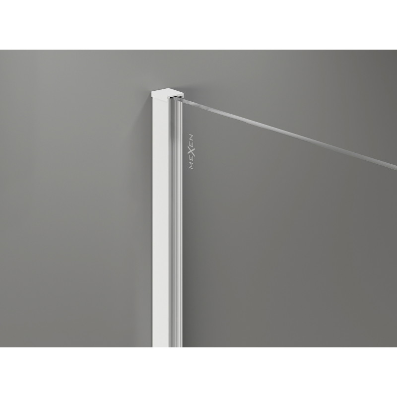 Mexen Kioto-X Dušo sienelė Walk-in 130 x 110 cm, skaidri 10 mm, balta - 800-130-202-20-00-110-X