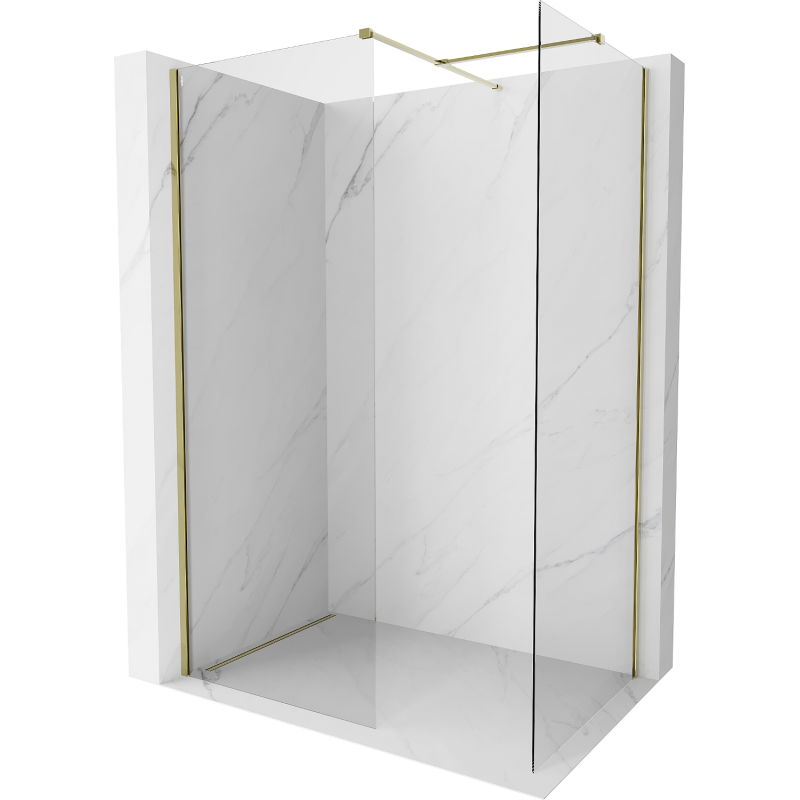 Mexen Kioto-X dušo pertvara Walk-in 70 x 70 cm, skaidri 10 mm, auksinė - 800-070-202-50-00-070-X
