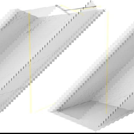 Mexen Kioto-X dušo siena Walk-in 120 x 110 cm, permatomas 10 mm, auksinis šlifuotas - 800-120-202-55-00-110-X