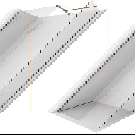 Mexen Kioto-X dušo sienelė Walk-in 100 x 80 cm, permatomas 10 mm, rožinis auksas - 800-100-202-60-00-080-X