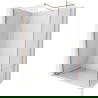Mexen Kioto-X dušo sienelė Walk-in 100 x 90 cm, permatoma 10 mm, šepečiu valyta varis - 800-100-202-65-00-090-X