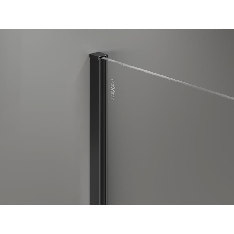 Mexen Kioto-X dušo sienelė Walk-in 90 x 90 cm, permatoma 10 mm, juoda - 800-090-202-70-00-090-X