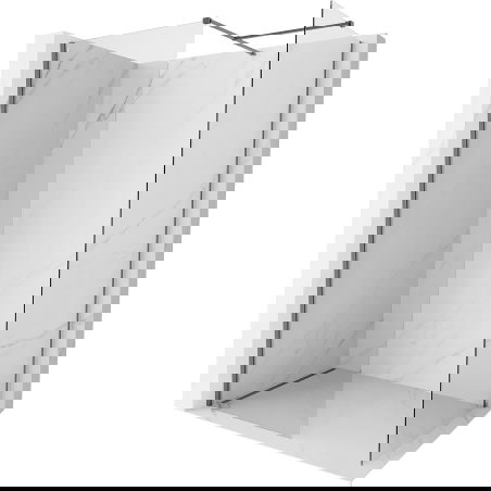 Mexen Kioto-X dušo sienelė Walk-in 120 x 70 cm, permatoma 10 mm, ginklų metalas - 800-120-202-95-00-070-X