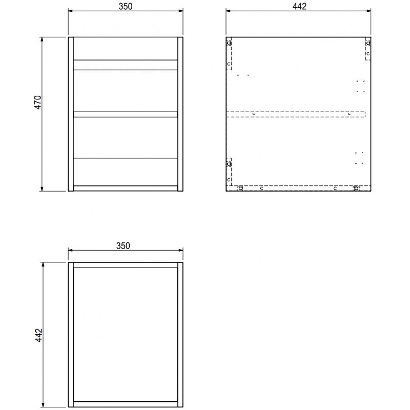 Mexen Box-A spintelės korpusas po praustuvu 35 cm, juodas matinis - 91AX1-0350-470-1-71