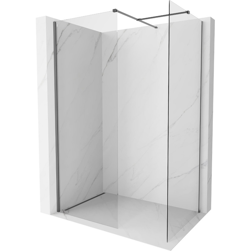 Mexen Kioto-X Dušo siena Walk-in 140 x 120 cm, permatomiška 10 mm, ginklinis metalas - 800-140-202-95-00-120-X