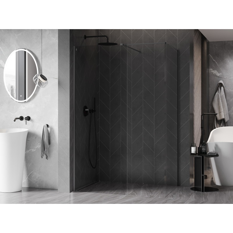 Mexen Kioto-X Dušo siena Walk-in 140 x 120 cm, permatomiška 10 mm, ginklinis metalas - 800-140-202-95-00-120-X