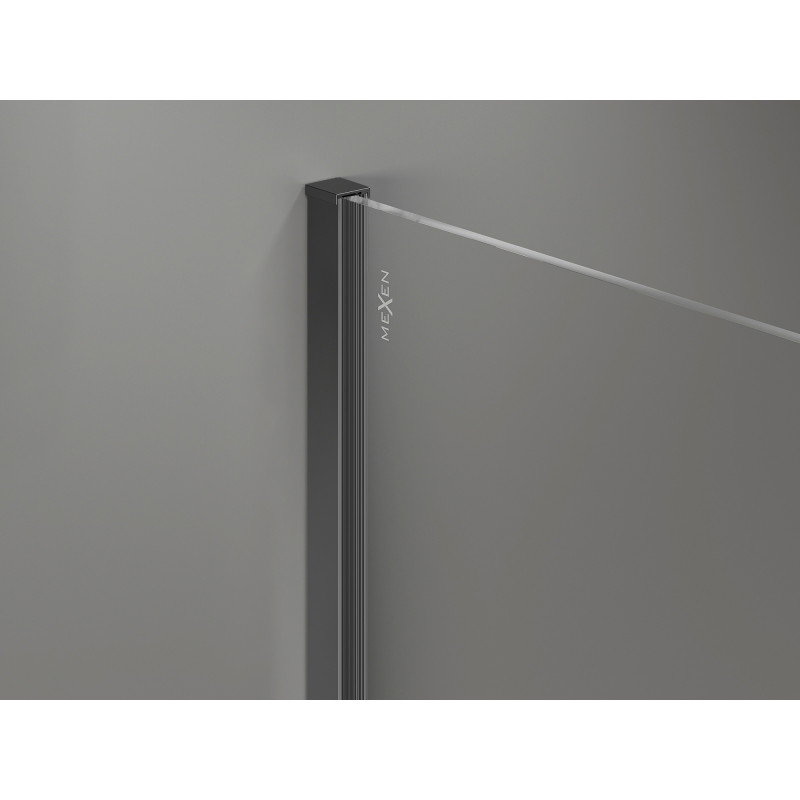 Mexen Kioto-X Dušo siena Walk-in 140 x 120 cm, permatomiška 10 mm, ginklinis metalas - 800-140-202-95-00-120-X